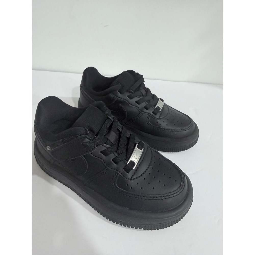 Nike Air Force 1 LE Toddler Triple Black Sneakers FN0237-001 Size 9C